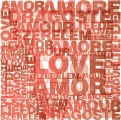Valentine heart from love words