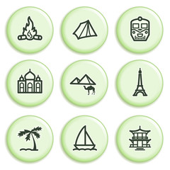 Green icon with button 22