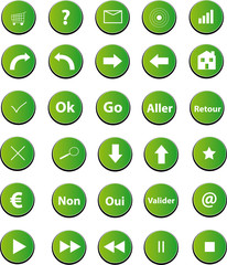 Boutons web vert