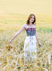 Pretty girl in a field