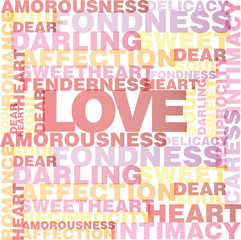 Valentine heart from love words