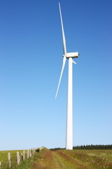 Fototapeta na wymiar Wind turbine against summer sky