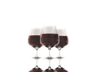 Pure glass collection with wine