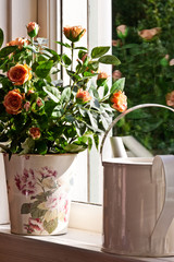 Orange artificial rose