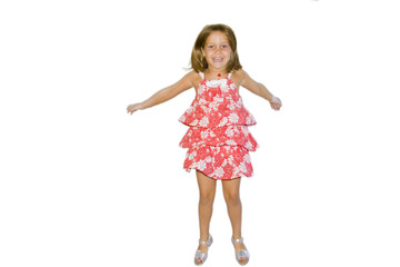niña aislada saltando