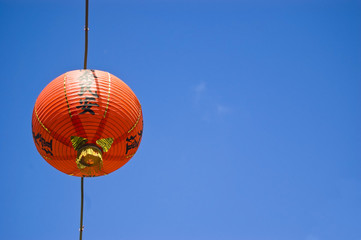 Paper Lanterns hang in Taiwan, to mark the way to temple
