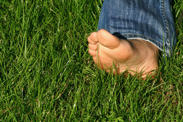barefoot in grass
