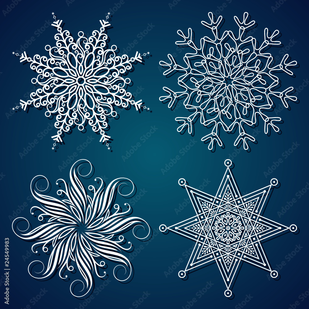 Poster elegance christmas snowflake pattern. vector layered.
