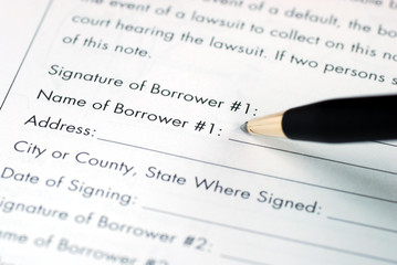 Sign and fill in the name for the borrower
