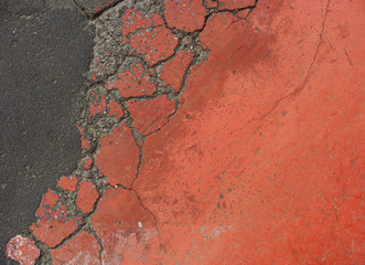 crackled red pavement sidewalk