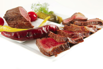 beef slices and vegetables