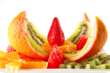 raw fruits on plate