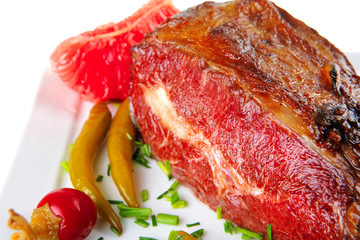 beef meat and red peppers