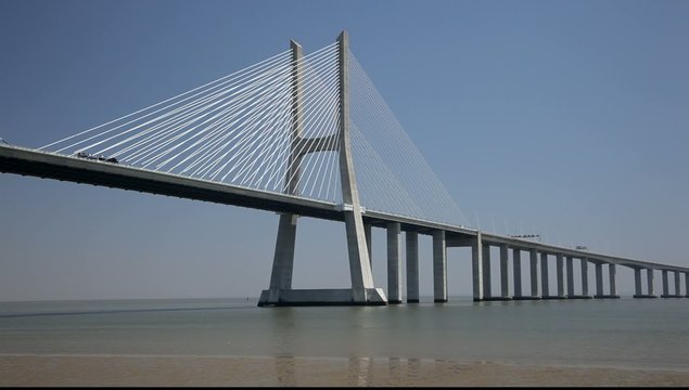 Vasco da Gama bridge in Lisbon, Portugal