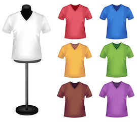 T-shirts with mannequins. Vector.