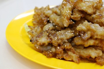 Deep fried abalone mushrooms