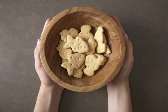 Plate with fresh biscuits