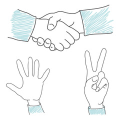 Différentes mains, vecteur