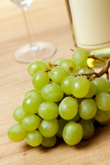 grapes and white wine