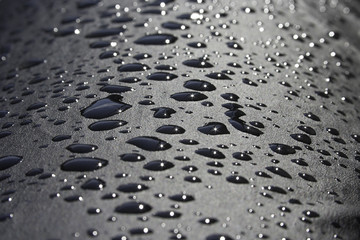 Water Droplets on a Black Surface