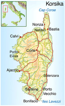 Landkarte von Korsika