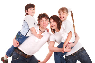 Fototapeta premium Happy family upbringing children.