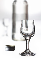 glass and a bottle