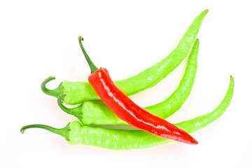 Peppers isolated on white