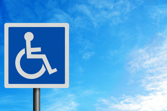 Photo realistic 'disabled' sign, with space for your text overla