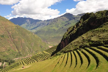 Foto op Aluminium Terrace landscape in sacred Valley in Cuzco, Peru, South America © Cinematographer