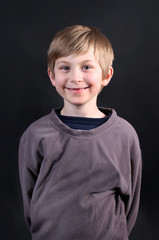 Cute young eight year old boy