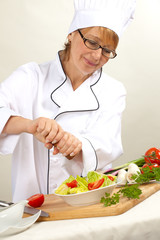 Chef Preparing salad