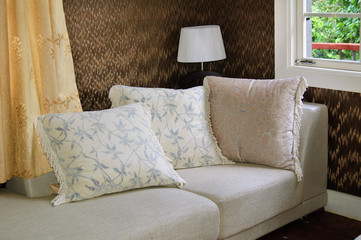 Pillow cushions On Sofa