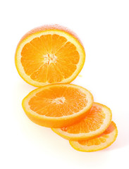 Sliced orange isolated on white background