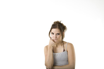 Young woman asks to call