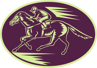 Horse and jockey racing