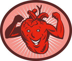 healthy and happy heart flexing muscles