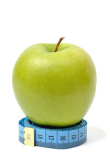 Apple and measuring tape