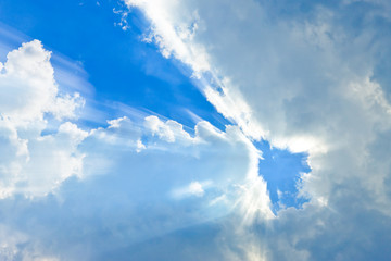 青空と雲と太陽光