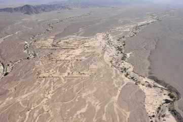 Nazca desert from top view