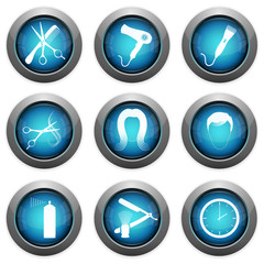 Friseur Symbole - Buttons - Icons - Schaltflächen