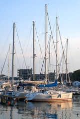 Fototapeta na wymiar Sailing yachts at harbor