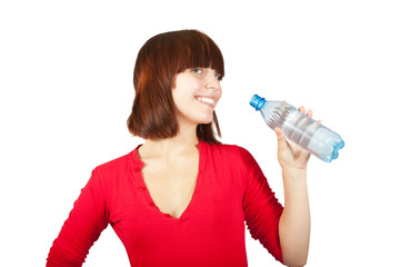 girl drinking water from bottle