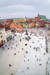 Fototapeta premium Warsaw's old town seen from the top of viewing terrace.