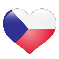 Herz Flagge - Tschechien
