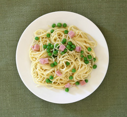 Pasta with Ham and Peas