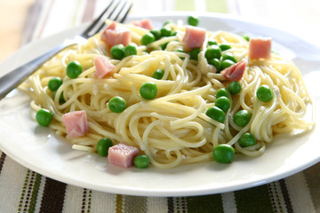 Pasta with Ham and Peas