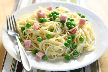Pasta with Ham and Peas
