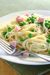 Pasta with Ham and Peas