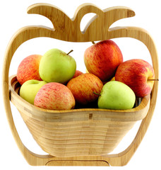 panier de pommes, fond blanc